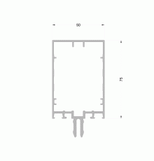 Стойка и ригель L ALUMARK 75 мм 6,8м Белый RAL9016