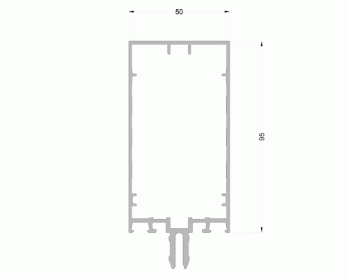 Стойка и ригель L ALUMARK 95 мм 6.8м неокрашенный Стойка и ригель L ALUMARK 95 мм 6.8м неокрашенный