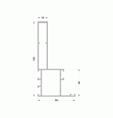 Стойка и ригель один ус ALUMARK 120 мм 6м RAL9016