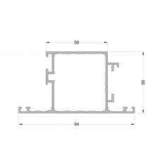 Створка дверная ALUMARK-Т 94/50 мм 6.5м RAL9016