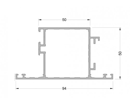Створка дверная ALUMARK-Т 94/50 мм 6.5м RAL9016 Створка дверная ALUMARK-Т 94/50 мм 6.5м RAL9016