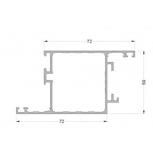 Створка дверная ALUMARK-Z 72/72 мм 6.5м RAL9016
