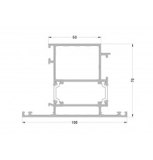 Створка дверная ALUMARK 100/50 мм 6.5м 7024 матовый