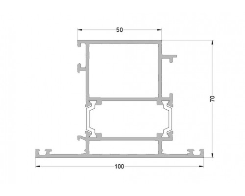 Створка дверная ALUMARK 100/50 мм 6.5м 7024 матовый