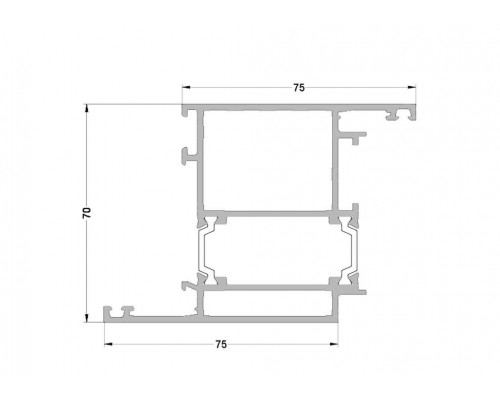 Створка дверная ALUMARK 75/75 мм 6.5м 7024 матовый