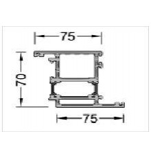 Створка дверная ALUMARK 75/75 мм 6.5м Белый RAL9016