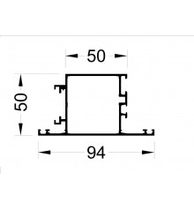 Створка дверная ALUMARK 94/50 мм 6.5м Белая RAL9016