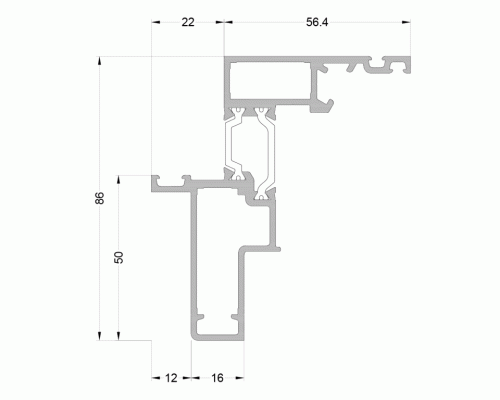 Створка мансардного окна ALUMARK 78,4/86 мм 6м Белый RAL9016 Створка мансардного окна ALUMARK 78,4/86 мм 6м Белый RAL9016