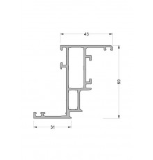 Створка оконная ALUMARK 31/43 мм 6м Белый RAL9016