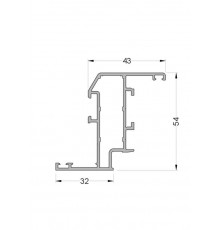 Створка оконная ALUMARK 32/43 мм 6м RAL9016