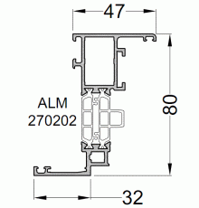 Створка оконная ALUMARK 32/47 мм 6м Белый RAL9016
