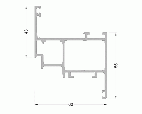 Створка оконная ALUMARK 43/55 мм 6м Белый RAL9016 Створка оконная ALUMARK 43/55 мм 6м Белый RAL9016
