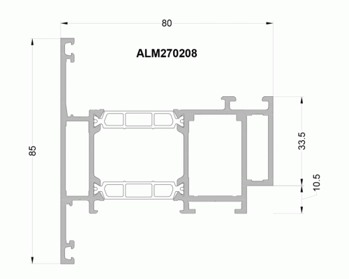 Створка оконная ALUMARK наружного открывания 85/34 мм 6м Белый RAL9016 Створка оконная ALUMARK наружного открывания 85/34 мм 6м Белый RAL9016
