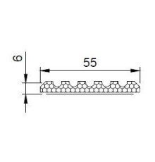 Термовставка фальцевая из полиэтилена 6x55мм для профилей створок, 12м.