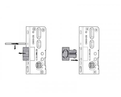 Удлинитель основного запора верх/низ H600 879/2V 2 iS цапфы (без гребенки) Удлинитель основного запора верх/низ H600 879/2V 2 iS цапфы (без гребенки)