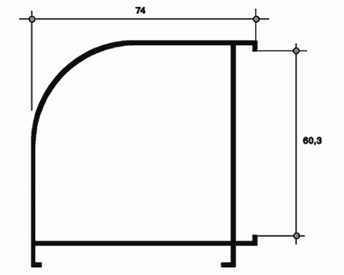 Угол поворотный ESQU/02X (167) 60х60, 6м Белый Угол поворотный ESQU/02X (167) 60х60, 6м Белый