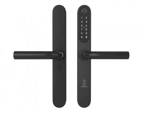 Умный электронный замок Konan Q1 Black (с замком, нажимной гарнитур) Умный электронный замок Konan Q1 Black (с замком, нажимной гарнитур)