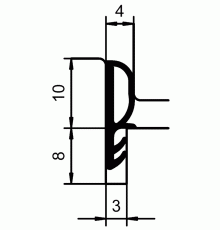 Уплотнитель контурный для межкомнатных дверей DEVENTER, ПВХ, черный RAL 9004 цена за 1 метр