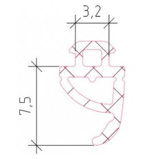 Уплотнитель притвора, EPDM 475м, черный