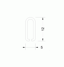 профиль трека нержавеющая  сталь 5x12 6,5м