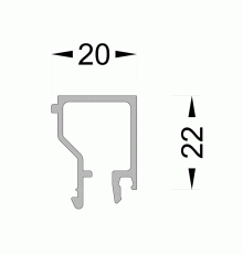 штапик 20 мм, с возможностью крепления саморезом 6м RAL7024 матовый