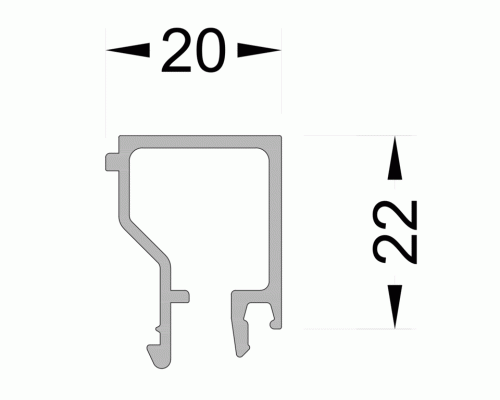 штапик 20 мм, с возможностью крепления саморезом 6м RAL7024 матовый